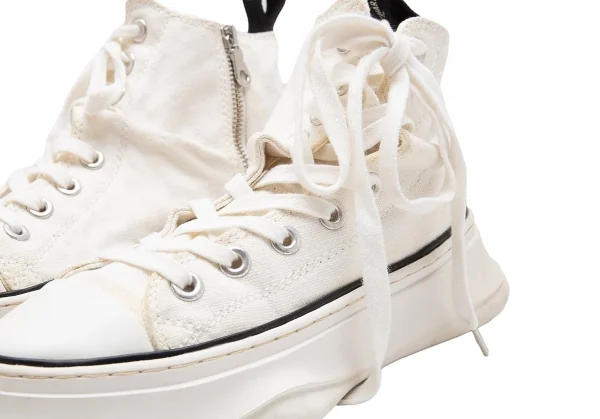 リミフゥ×ミハラヤスヒロLIMI feu×MIHARA YASUHIRO ねじれキャンバスハイカットスニーカー 白37(23.5) K-113763_007