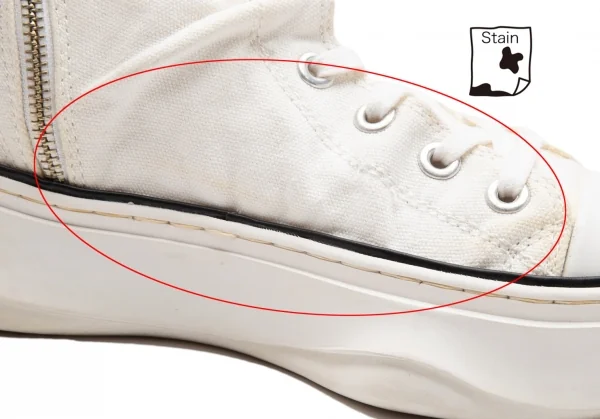 リミフゥ×ミハラヤスヒロLIMI feu×MIHARA YASUHIRO ねじれキャンバスハイカットスニーカー 白37(23.5) K-113763_009