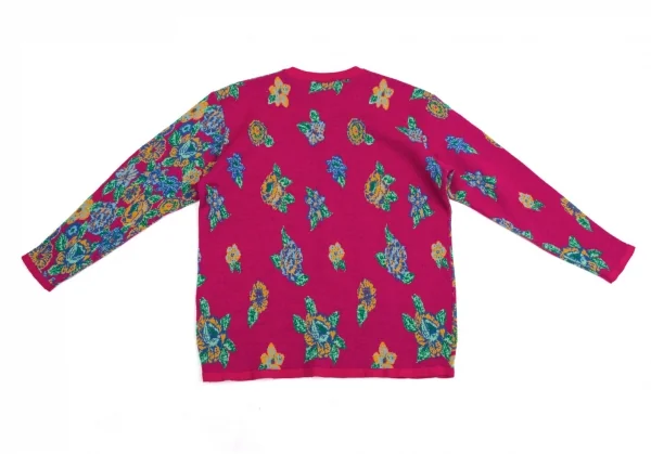 ケンゾーKENZO サイケデリックフラワージャガードニットセーター ピンクマルチM K-113765_009