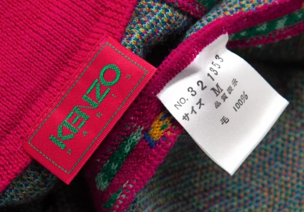 ケンゾーKENZO サイケデリックフラワージャガードニットスカート ピンクマルチM K-113766_010