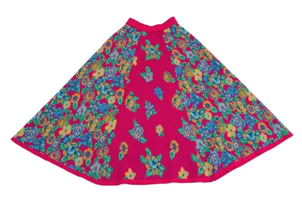 ケンゾーKENZO サイケデリックフラワージャガードニットスカート ピンクマルチM K-113766_002