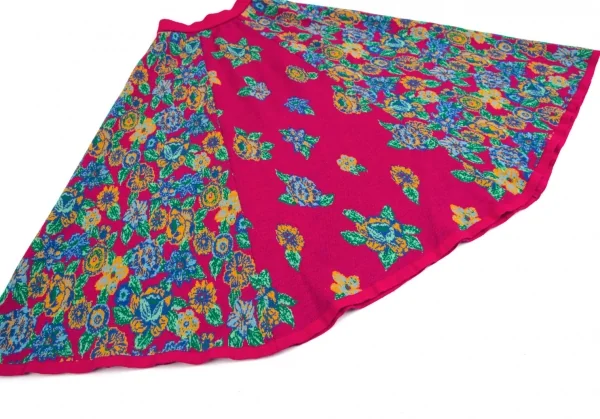 ケンゾーKENZO サイケデリックフラワージャガードニットスカート ピンクマルチM K-113766_005