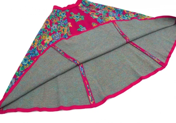 ケンゾーKENZO サイケデリックフラワージャガードニットスカート ピンクマルチM K-113766_006