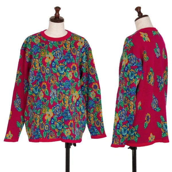ケンゾーKENZO サイケデリックフラワージャガードニットセットアップ ピンクマルチM K-113767_002