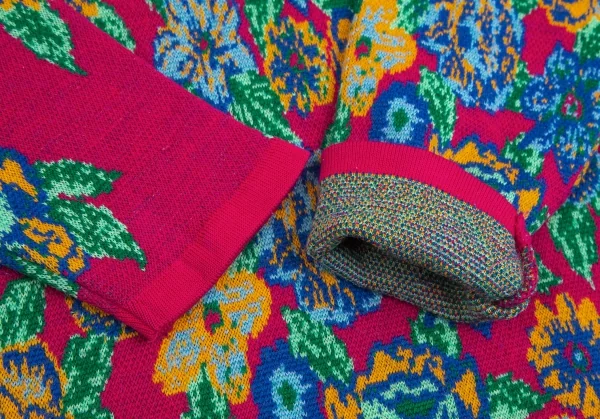 ケンゾーKENZO サイケデリックフラワージャガードニットセットアップ ピンクマルチM K-113767_007