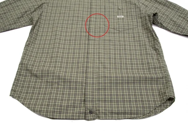 マドモアゼルノンノンMademoiselle NON NON コットンチェックダブルポケットシャツ 緑L位 K-113774_011