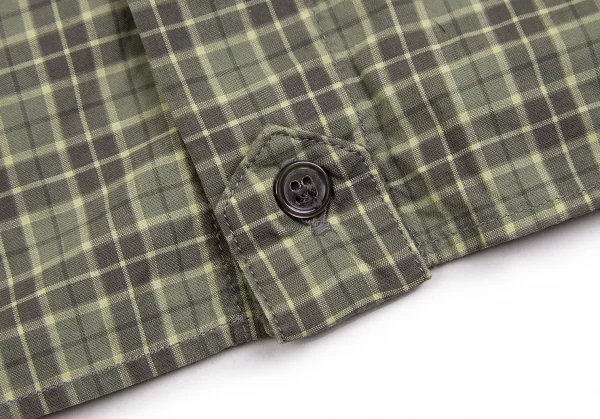 マドモアゼルノンノンMademoiselle NON NON コットンチェックダブルポケットシャツ 緑L位 K-113774_013