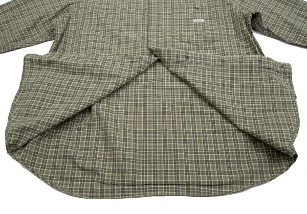 マドモアゼルノンノンMademoiselle NON NON コットンチェックダブルポケットシャツ 緑L位 K-113774_014