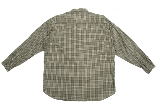 マドモアゼルノンノンMademoiselle NON NON コットンチェックダブルポケットシャツ 緑L位 K-113774_015