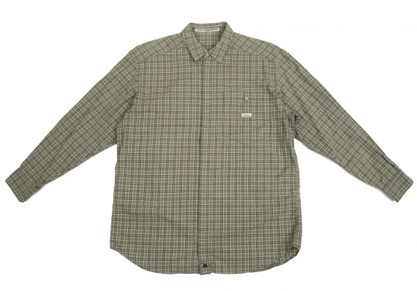 マドモアゼルノンノンMademoiselle NON NON コットンチェックダブルポケットシャツ 緑L位 K-113774_002