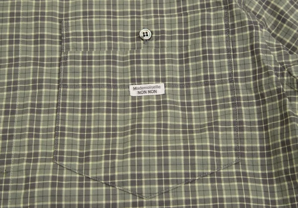 マドモアゼルノンノンMademoiselle NON NON コットンチェックダブルポケットシャツ 緑L位 K-113774_006
