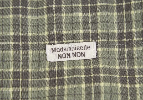 マドモアゼルノンノンMademoiselle NON NON コットンチェックダブルポケットシャツ 緑L位 K-113774_007