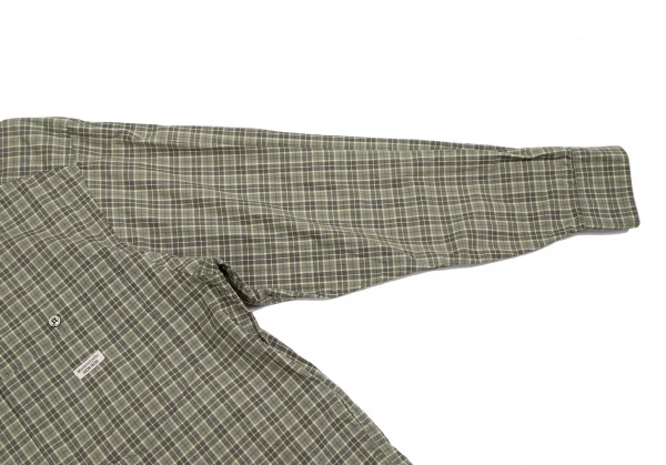 マドモアゼルノンノンMademoiselle NON NON コットンチェックダブルポケットシャツ 緑L位 K-113774_008