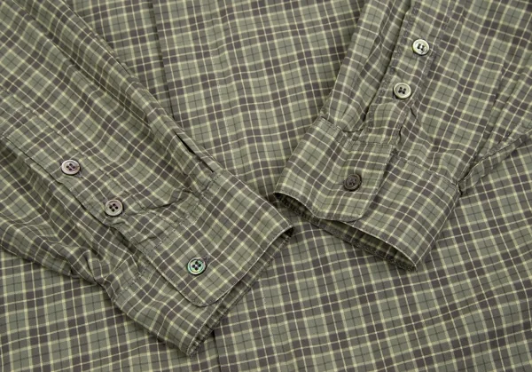 マドモアゼルノンノンMademoiselle NON NON コットンチェックダブルポケットシャツ 緑L位 K-113774_009