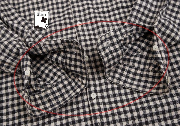 マドモアゼルノンノンMademoiselle NON NON コットンギンガムチェックネルシャツ 黒アイボリーL位 K-113778_011