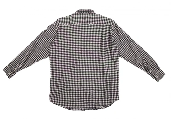マドモアゼルノンノンMademoiselle NON NON コットンギンガムチェックネルシャツ 黒アイボリーL位 K-113778_014