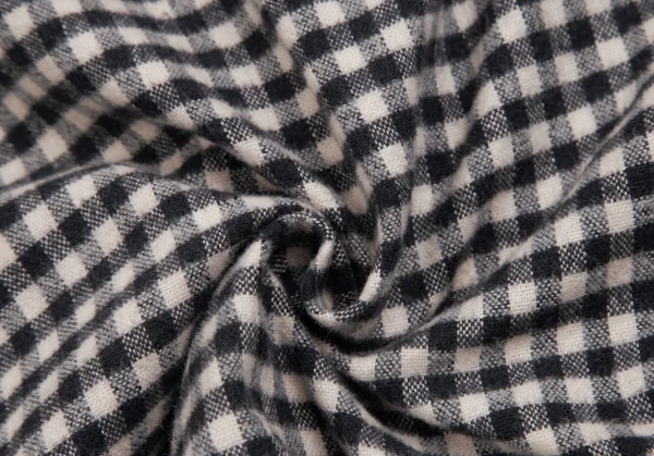 マドモアゼルノンノンMademoiselle NON NON コットンギンガムチェックネルシャツ 黒アイボリーL位 K-113778_015