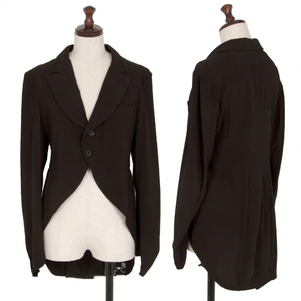 ローブドシャンブル コムデギャルソンrobe de chambre COMME des GARCONS 染めレーヨンウールモーニングジャケット 黒こげ茶M位 K-113791_001