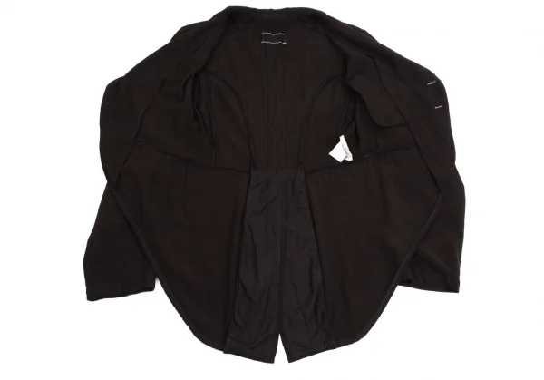 ローブドシャンブル コムデギャルソンrobe de chambre COMME des GARCONS 染めレーヨンウールモーニングジャケット 黒こげ茶M位 K-113791_010
