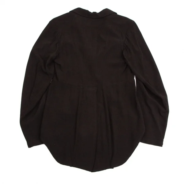 ローブドシャンブル コムデギャルソンrobe de chambre COMME des GARCONS 染めレーヨンウールモーニングジャケット 黒こげ茶M位 K-113791_011