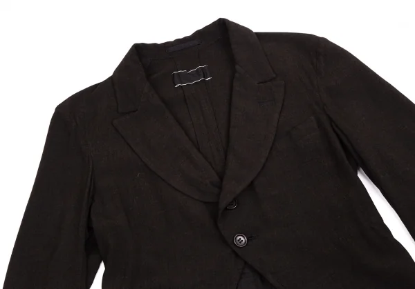 ローブドシャンブル コムデギャルソンrobe de chambre COMME des GARCONS 染めレーヨンウールモーニングジャケット 黒こげ茶M位 K-113791_003
