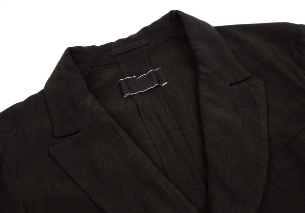 ローブドシャンブル コムデギャルソンrobe de chambre COMME des GARCONS 染めレーヨンウールモーニングジャケット 黒こげ茶M位 K-113791_004