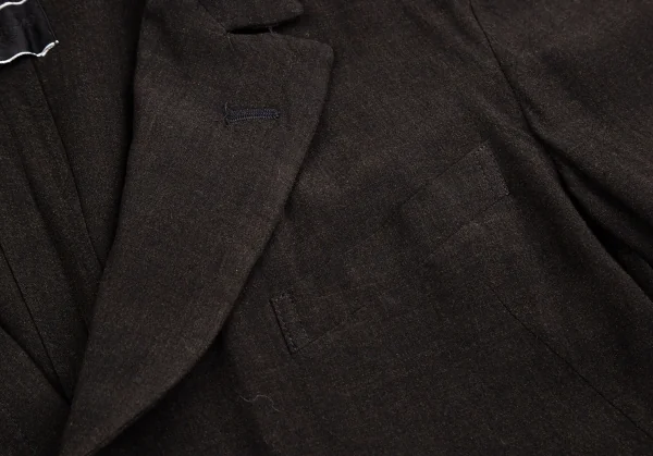 ローブドシャンブル コムデギャルソンrobe de chambre COMME des GARCONS 染めレーヨンウールモーニングジャケット 黒こげ茶M位 K-113791_005