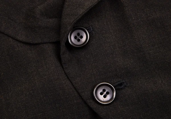 ローブドシャンブル コムデギャルソンrobe de chambre COMME des GARCONS 染めレーヨンウールモーニングジャケット 黒こげ茶M位 K-113791_006