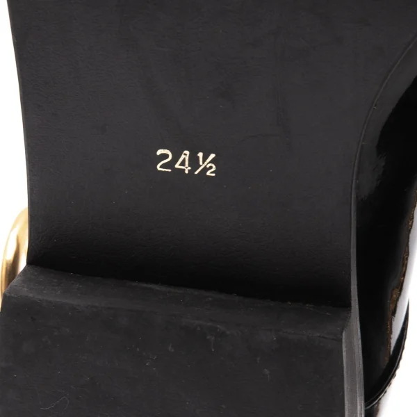 コムデギャルソンCOMME des GARCONS チェーンストラップベルトパテントレザーポインテッドトゥシューズ 黒24.5 K-113799_012