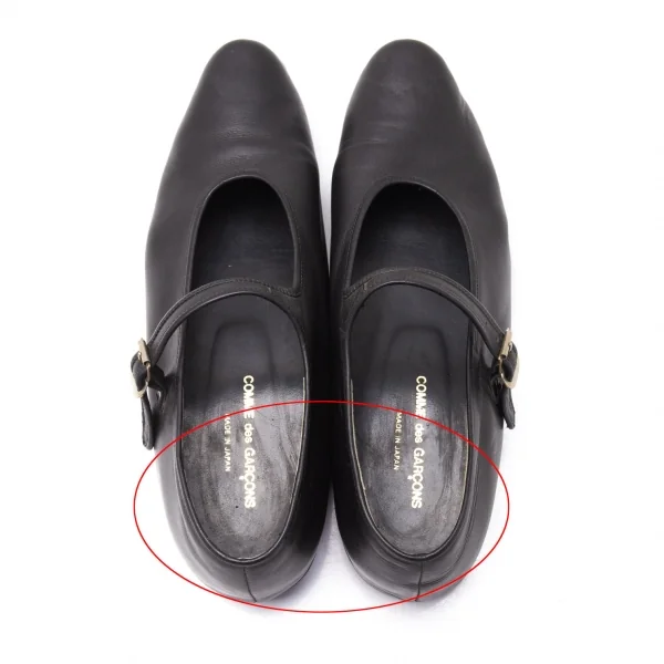コムデギャルソンCOMME des GARCONS レザートゥギャザーメリージェーンシューズ 黒24.5 K-113800_008