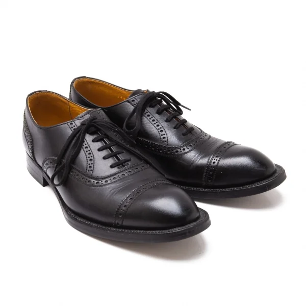 コムデギャルソンCOMME des GARCONS レザーウイングチップシューズ 黒24.5 K-113803_001