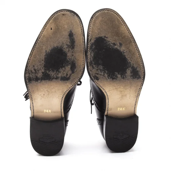 コムデギャルソンCOMME des GARCONS レザーウイングチップシューズ 黒24.5 K-113803_010