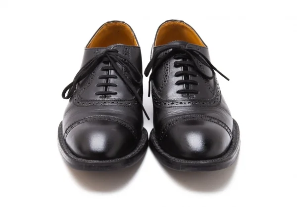 コムデギャルソンCOMME des GARCONS レザーウイングチップシューズ 黒24.5 K-113803_002