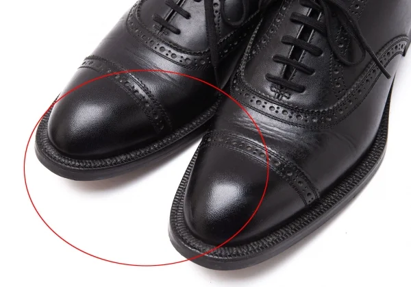 コムデギャルソンCOMME des GARCONS レザーウイングチップシューズ 黒24.5 K-113803_003