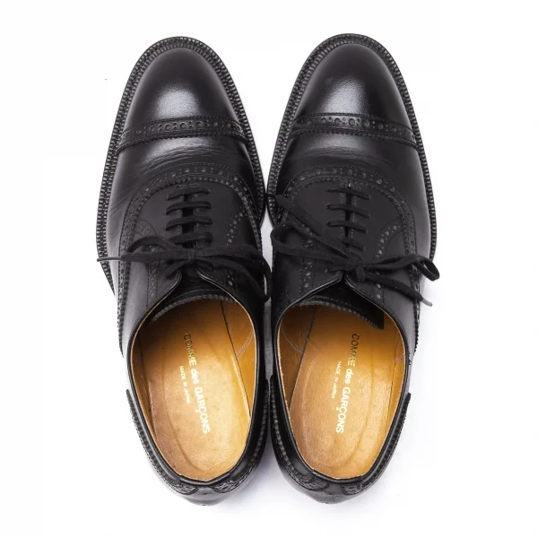 コムデギャルソンCOMME des GARCONS レザーウイングチップシューズ 黒24.5 K-113803_008