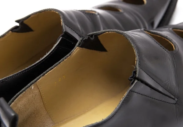 コムデギャルソンCOMME des GARCONS ホールデザインレザーシューズ 黒24.5 K-113804_010