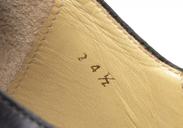 コムデギャルソンCOMME des GARCONS ホールデザインレザーシューズ 黒24.5 K-113804_015