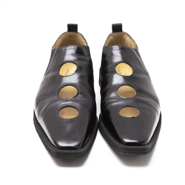 コムデギャルソンCOMME des GARCONS ホールデザインレザーシューズ 黒24.5 K-113804_002
