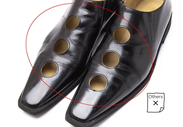 コムデギャルソンCOMME des GARCONS ホールデザインレザーシューズ 黒24.5 K-113804_003