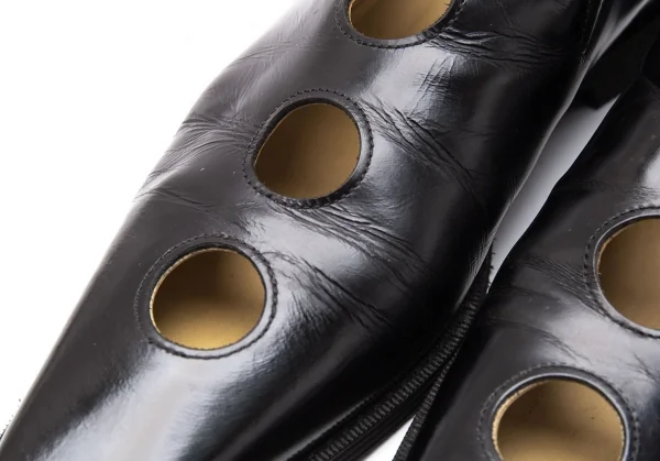 コムデギャルソンCOMME des GARCONS ホールデザインレザーシューズ 黒24.5 K-113804_004