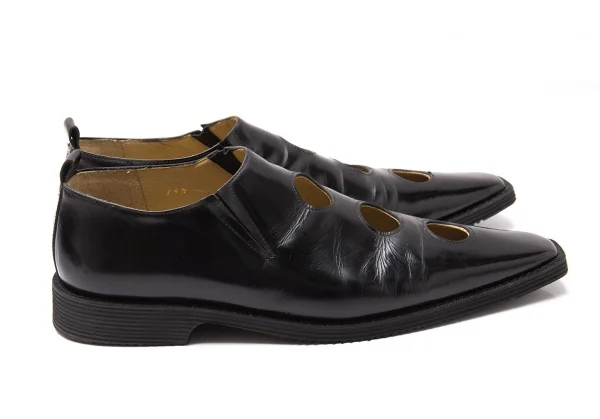 コムデギャルソンCOMME des GARCONS ホールデザインレザーシューズ 黒24.5 K-113804_007