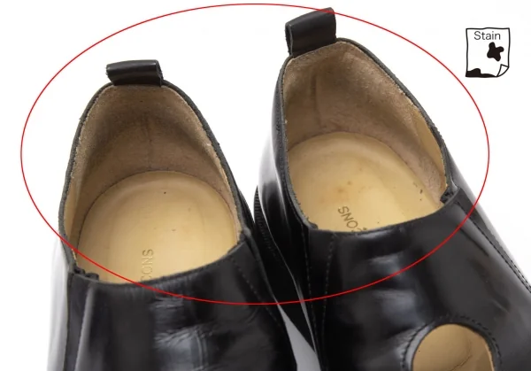 コムデギャルソンCOMME des GARCONS ホールデザインレザーシューズ 黒24.5 K-113804_009