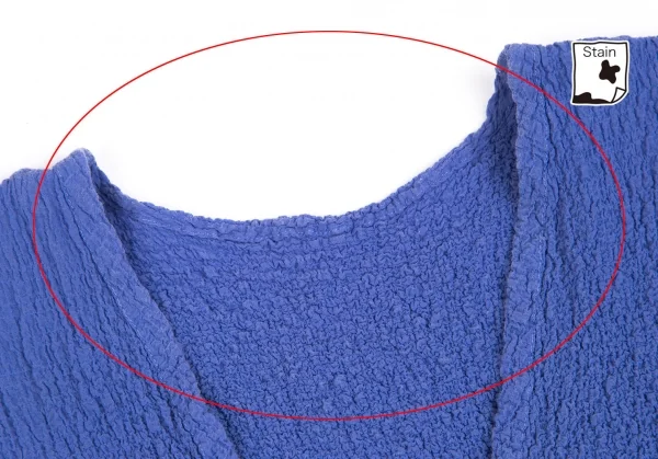 イッセイミヤケ ミーISSEY MIYAKE me カリフラワーVネックタンクトップ 青F K-113808_004