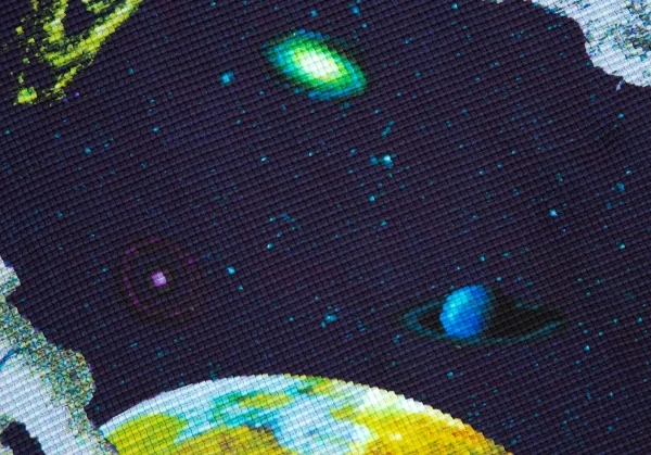 イッセイミヤケ ミーISSEY MIYAKE me 宇宙飛行士プラネットプリントストレッチプリーツハイネックTシャツ 紺F K-113809_008