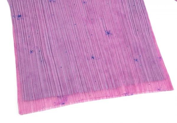 プリーツプリーズPLEATS PLEASE フラワーチュールレイヤード七分袖カットソー 紫青3 K-113841_007