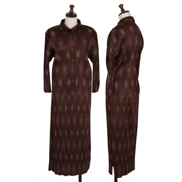 PLEATS PLEASE Floral Embroidery Pleats Shirt K-113848_012