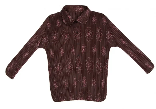 PLEATS PLEASE Floral Embroidery Pleats Shirt K-113848_002
