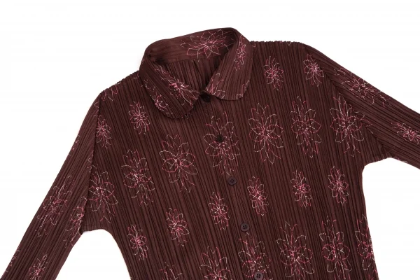 PLEATS PLEASE Floral Embroidery Pleats Shirt K-113848_003
