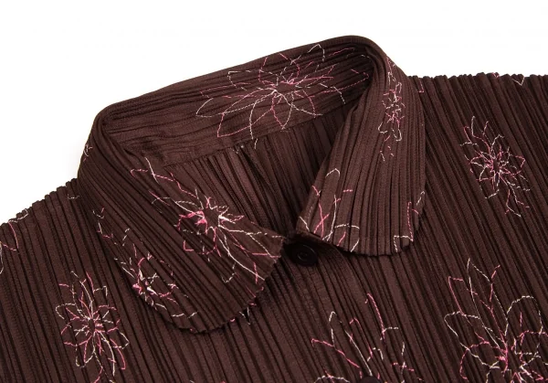 PLEATS PLEASE Floral Embroidery Pleats Shirt K-113848_004