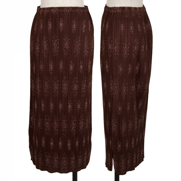 プリーツプリーズPLEATS PLEASE フラワー刺繍セットアップ 赤茶3/2 K-113850_012